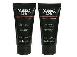 Guy Laroche 2x Drakkar Noir Hair &amp; Body Shower Gel 50ml Men