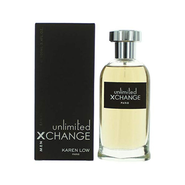 Karen Low Unlimited XChange 100ml EDT Spray Men (notes: woody fresh spicy warm spicy)